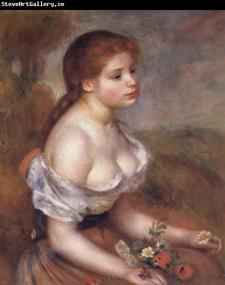 Pierre Renoir Young Girl with Daisies